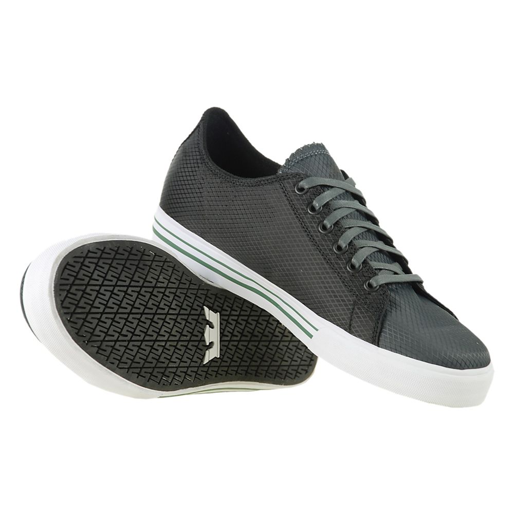 Baskets Basses Supra Thunder Low Noir Black/Green Nylon Homme | PNA-09518093